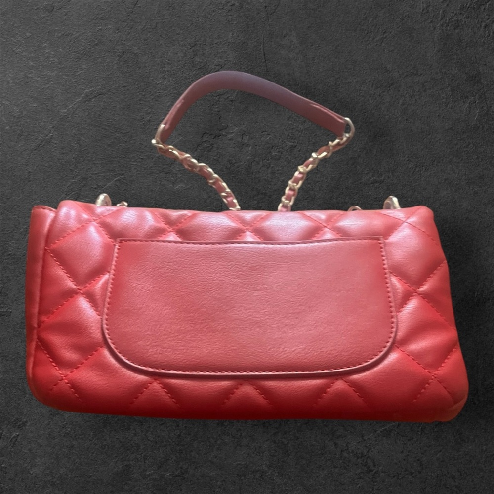 Badgley Mischka Red Quilted Crossbody Bag - Picture 6 of 16